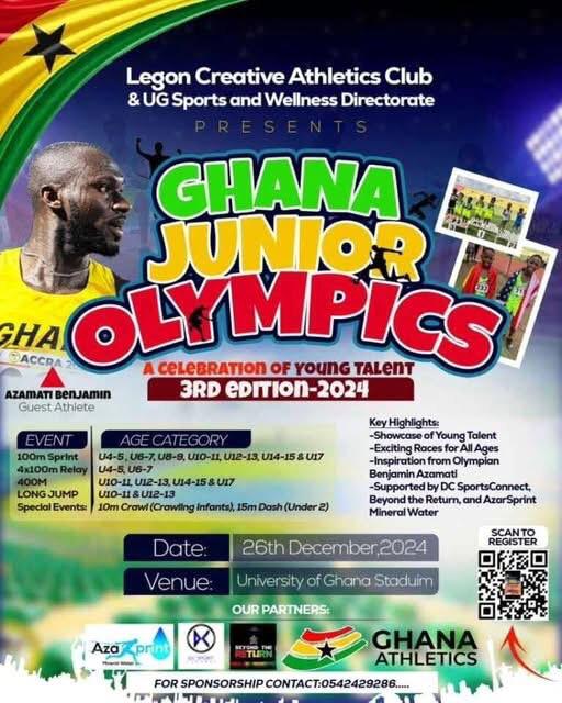 Ghana Junior Olympics Set for December 26