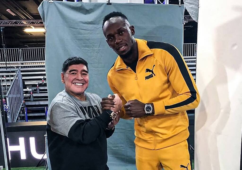 When Diego Maradona Met Usain Bolt: A Historic Encounter of Sporting Legends