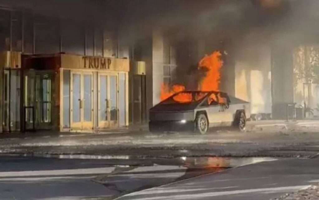 Cybertruck Explosion Outside Trump Hotel Linked to Fireworks Inside, Rented via Turo App