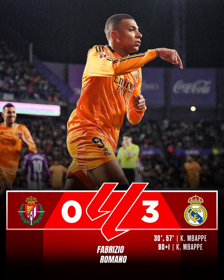 Kylian Mbappé Scores First Hat-trick for Real Madrid