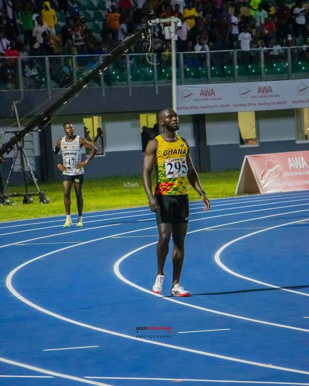 Benjamin Azamati Competes in Men’s 100m Heats