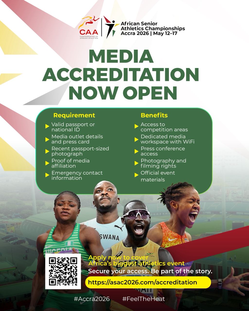 Apply Now: Media Accreditation Now Open For African Senior Athletics Championships