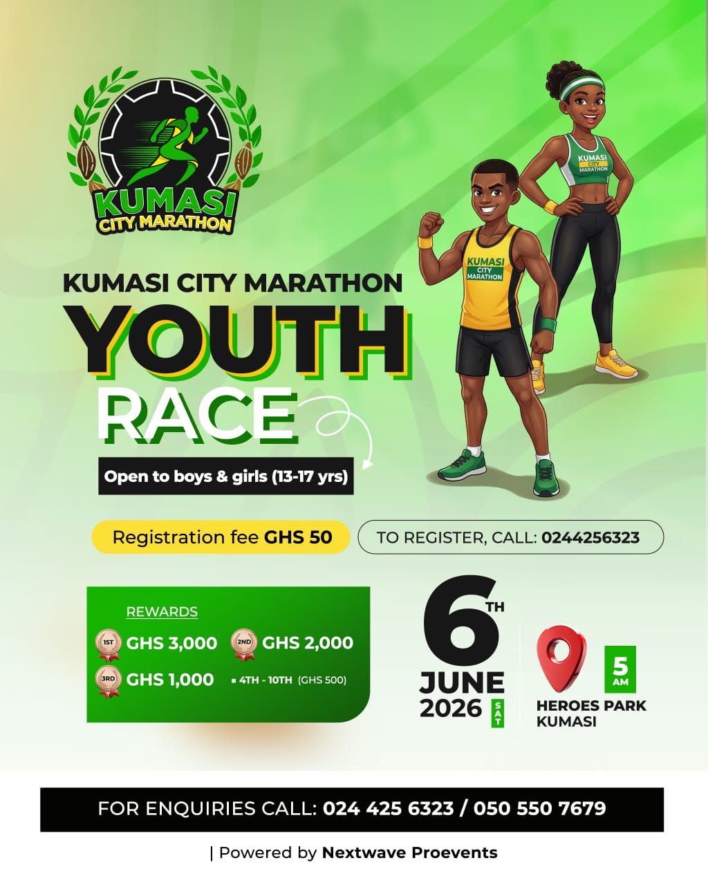REGISTER: KUMASI CITY MARATHON YOUTH RACE